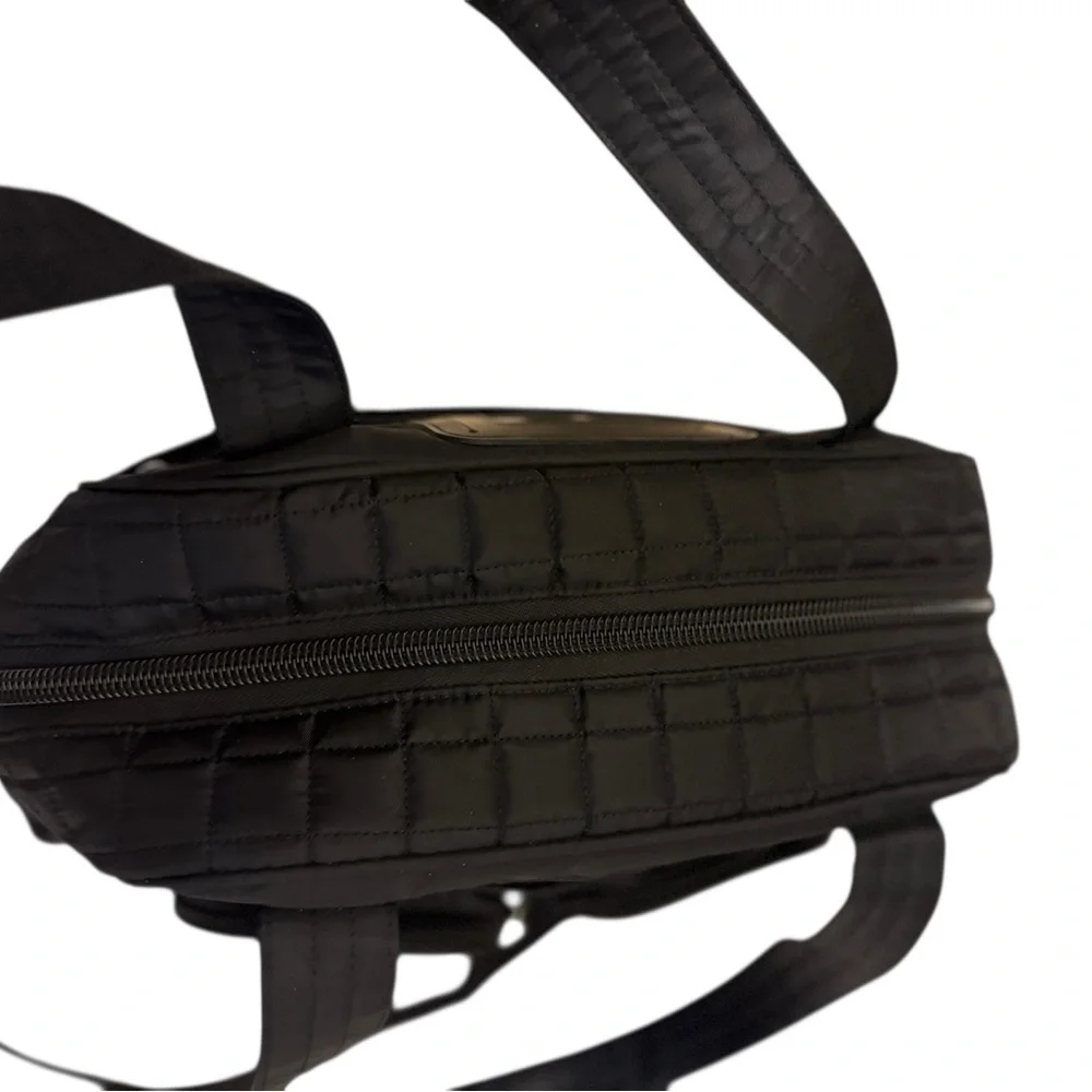 Lug Overnight Travel Gym Tote Puddle Jumper in Quilted Black - with Long Strap